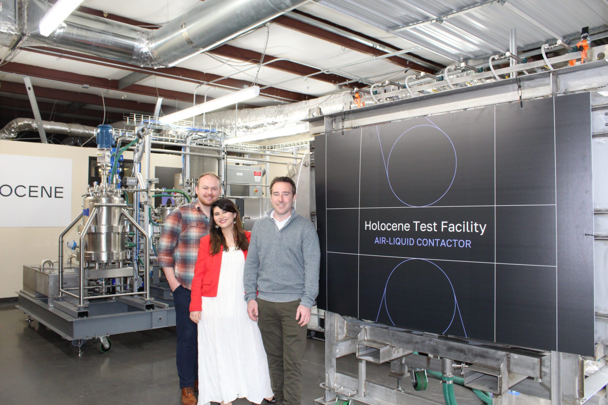 Holocene's founders at the company's test facility